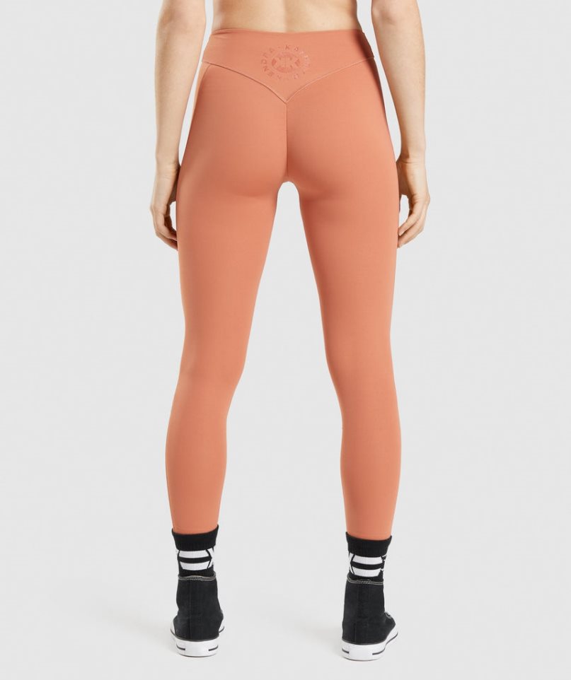 Women's Gymshark KK Fit 7/8 Leggings Orange | NZ 2SLHZC